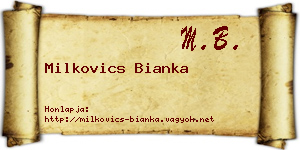 Milkovics Bianka névjegykártya