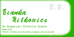 bianka milkovics business card